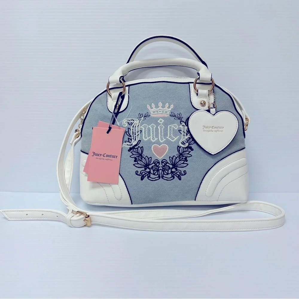 NWT Juicy Couture Denim Heritage Satchel - Picture 1 of 10